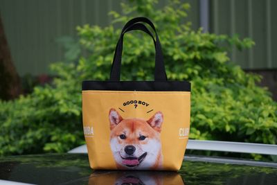 柴犬 GOOD BOY 口袋 帆布內裡 手提 便當袋