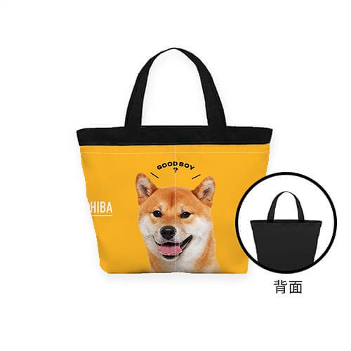 柴犬 GOOD BOY 口袋 帆布內裡 手提 便當袋