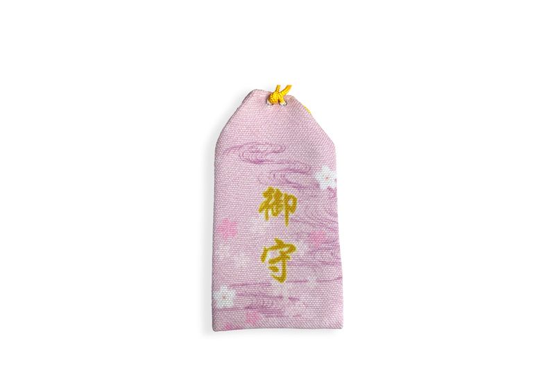 粉色 滿版 印花 日式御守 祈福綬帶結 お守り 吊飾