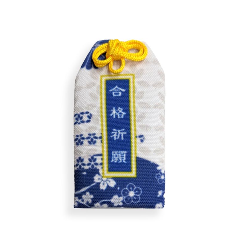藍白 祈願 滿版 印花 日式御守 祈福綬帶結 お守り 吊飾