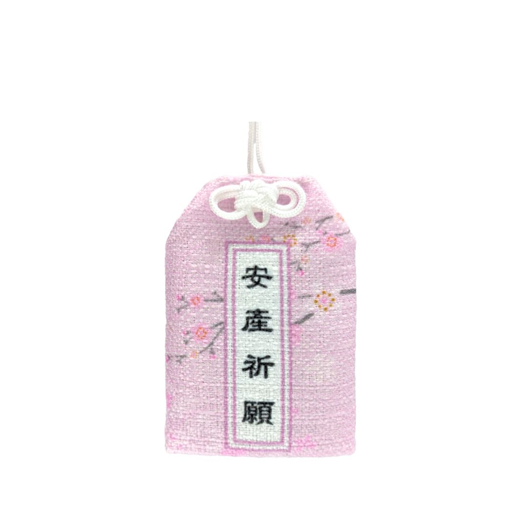 白花 滿版 印花 日式御守 祈福綬帶結 お守り 吊飾