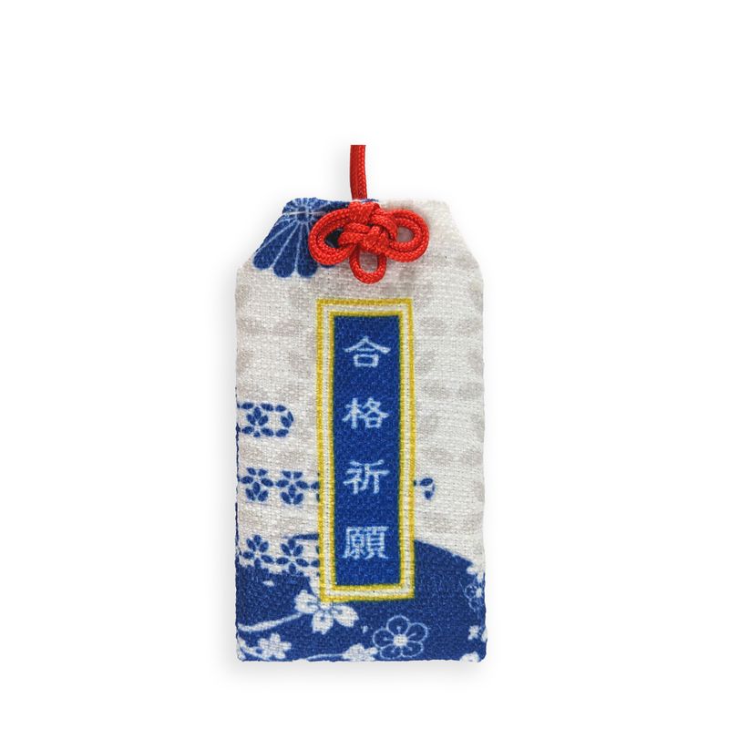 瓷白  滿版 印花 日式御守 祈福綬帶結 お守り 吊飾