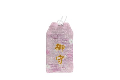 粉色 滿版 印花 日式御守 祈福綬帶結 お守り 吊飾