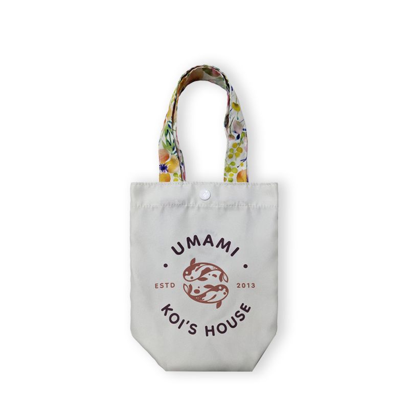 鯉魚 滿版 印花 飲料 有底 收納 手提袋