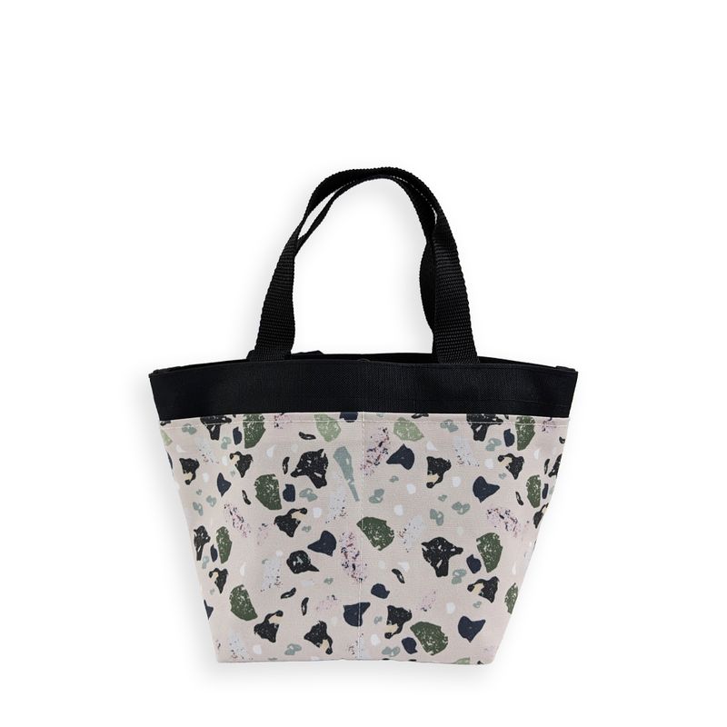 亂花 滿版 印花 口袋 雙面 PVC內裡 硬挺 手提 便當袋