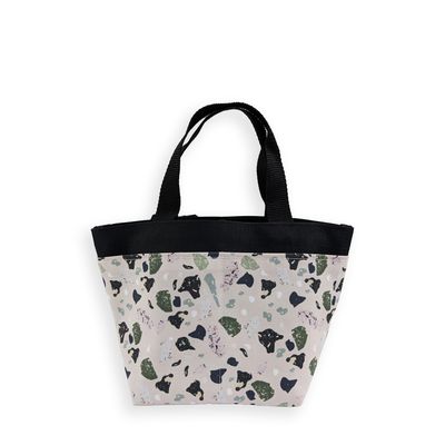 亂花 滿版 印花 口袋 雙面 PVC內裡 硬挺 手提 便當袋