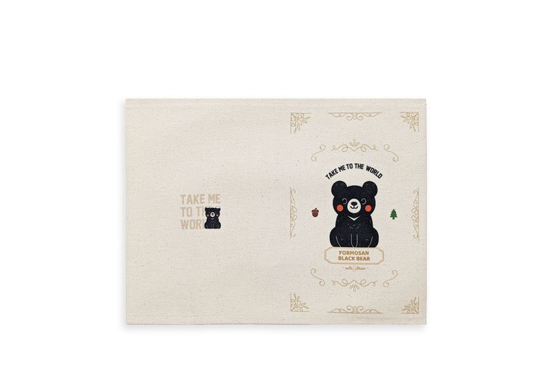 台灣黑熊款 印花 布書衣 (附筆記本)