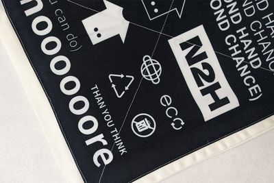N2H 設計概念 拼接 棉帆布 漂白色 口袋版 提袋