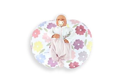 花朵 印花  多功能 U型 哺乳枕 授乳枕 (可調綁帶式)