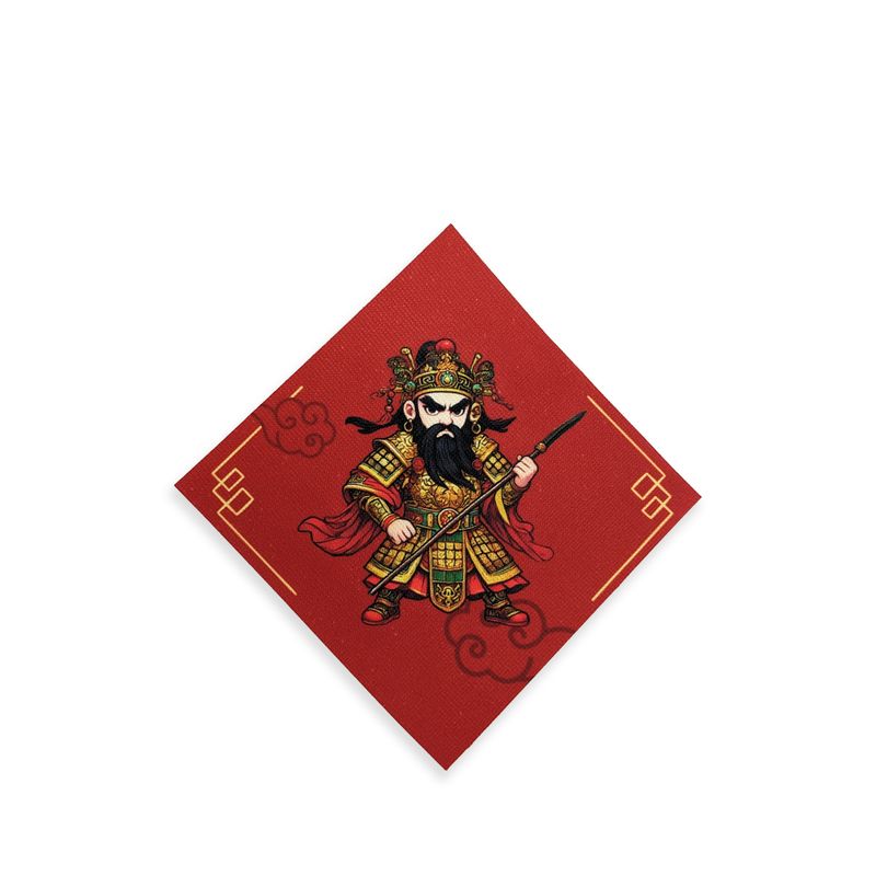 門神  15x15 自黏 布字聯 春聯 壁貼 貼紙