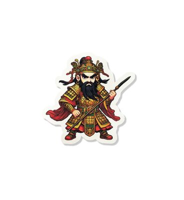 門神 造型 印花 自黏 壁貼 貼紙