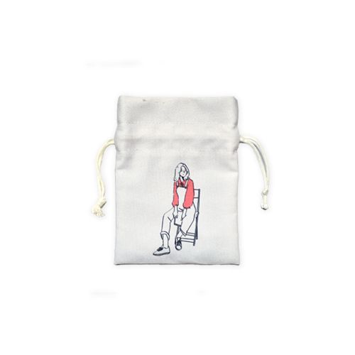 吊帶褲 女孩 插畫 木耳邊 日式 束口袋