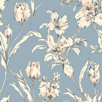 優雅花卉夢境 印花布 布花