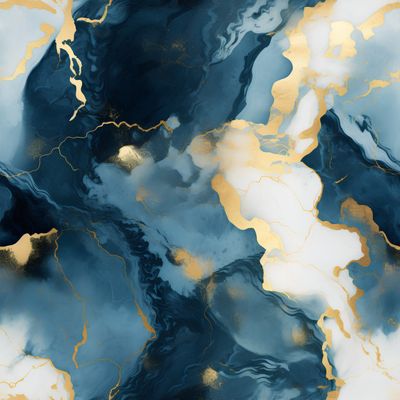 金藍流雲 印花布 布花