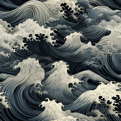 瀚海之歌無盡的韻律 印花布 布花