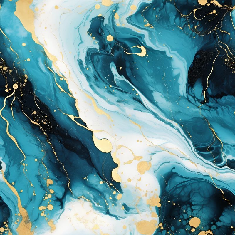 金藍流光 印花布 布花