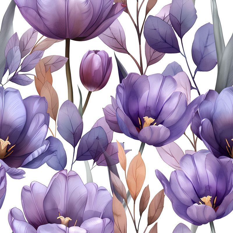 紫色花語 印花布 布花