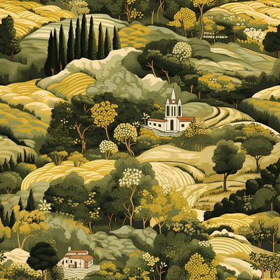 田園牧歌 印花布 布花