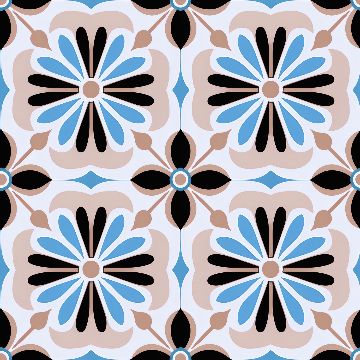 藍色花瓣拼接 印花布 布花