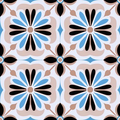 藍色花瓣拼接 印花布 布花