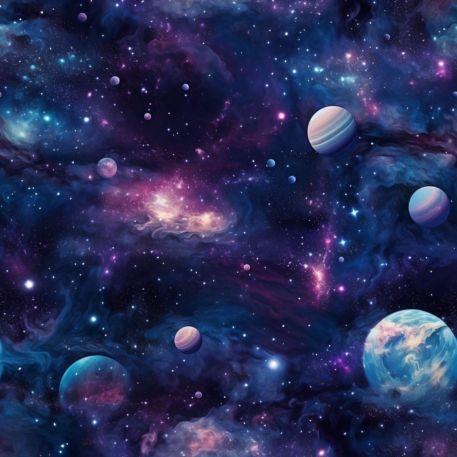 星際夢幻之旅 印花布 布花