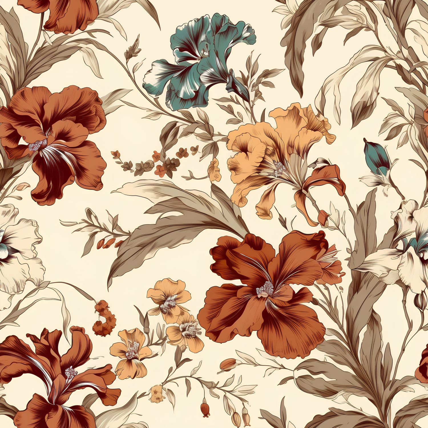 秋日花語 印花布 布花