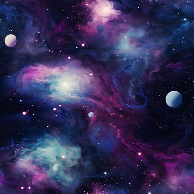 星雲夢幻之境 印花布 布花