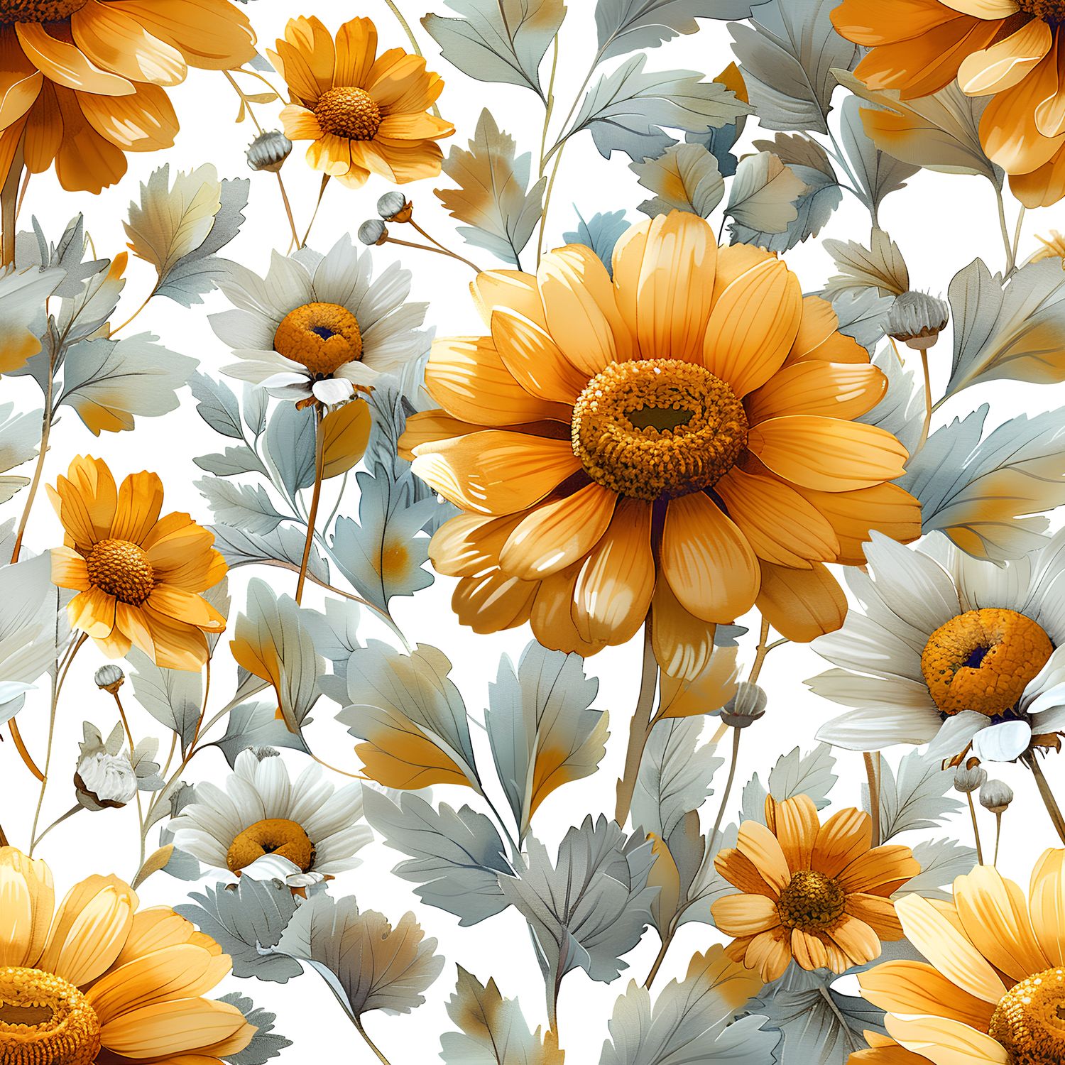 金秋花海 印花布 布花