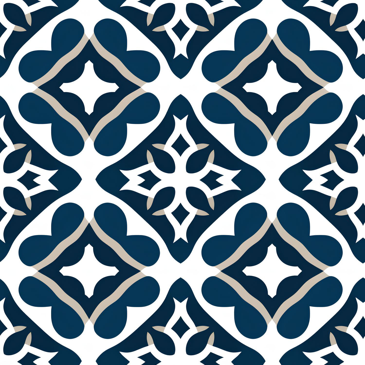 幾何藍白花紋布紋設計 印花布 布花