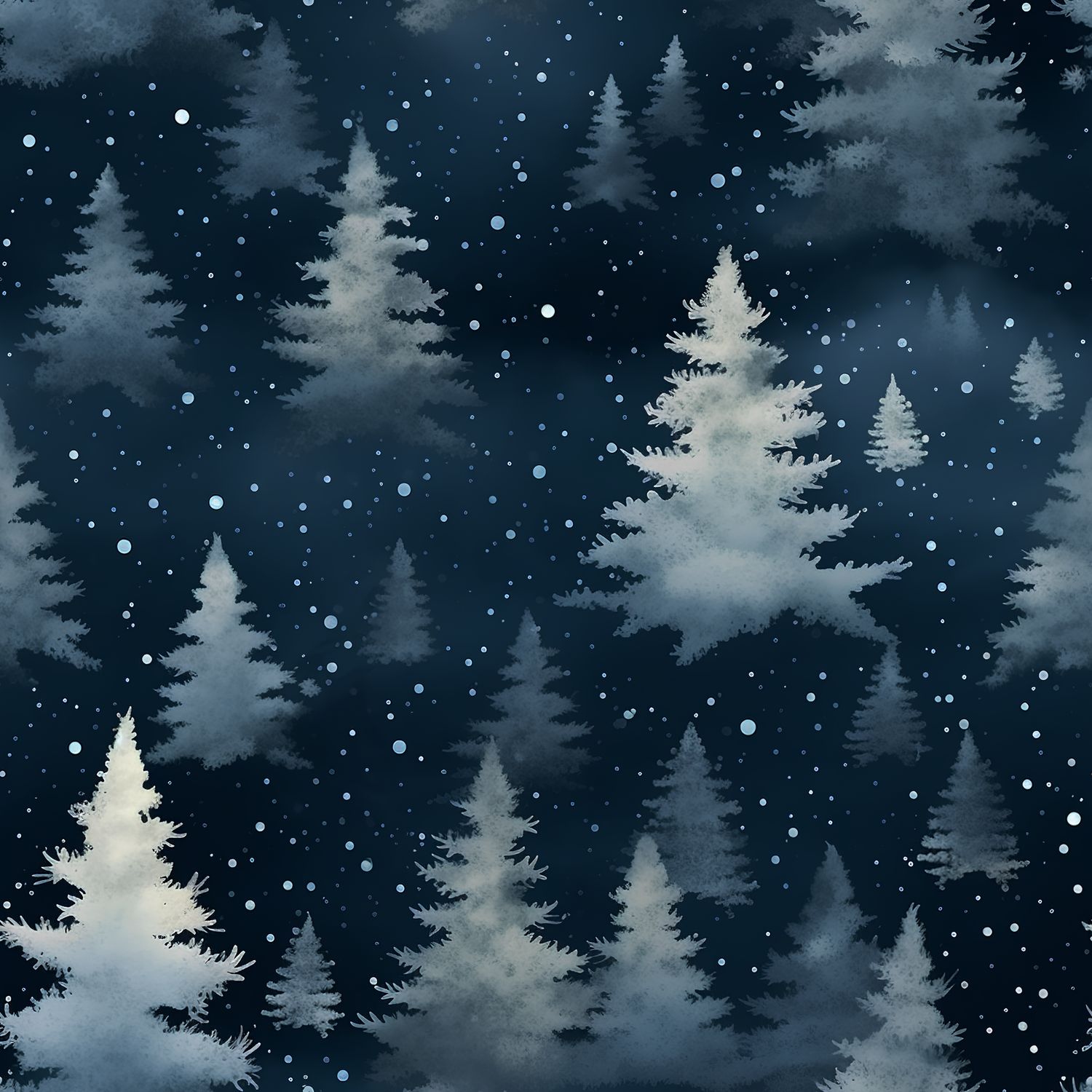冬夜雪松之夢 印花布 布花