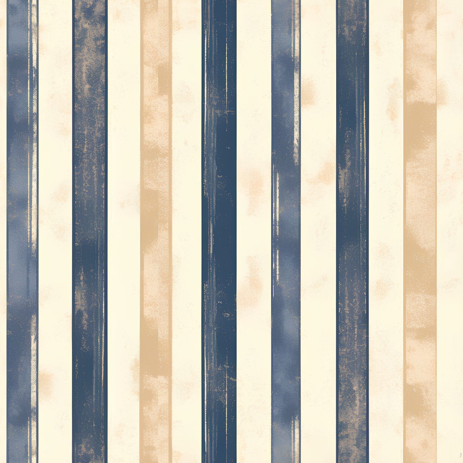 藍色與米色的和諧交錯 印花布 布花