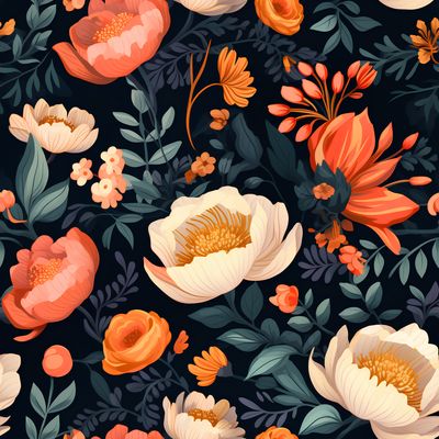 繽紛花卉夢境 印花布 布花