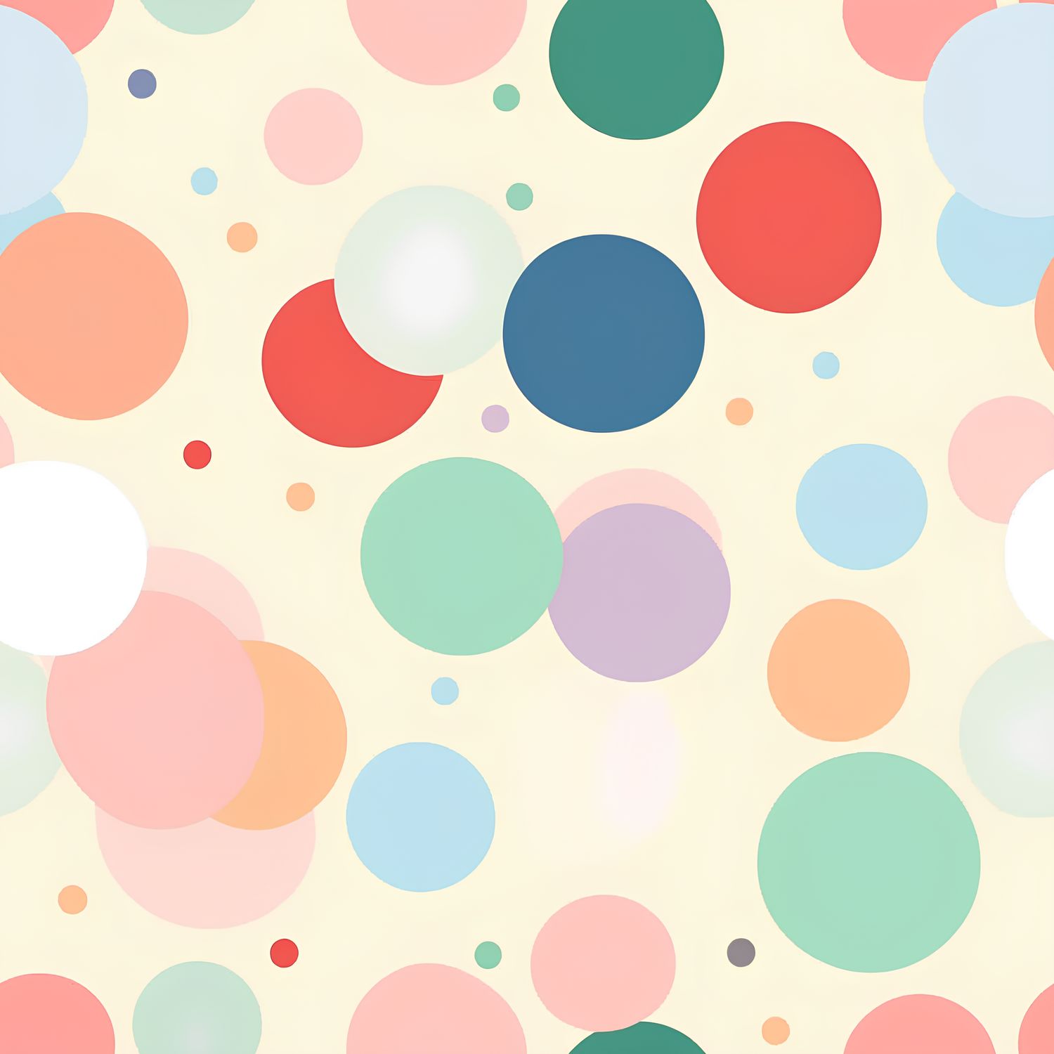 彩色圓點的夢幻世界 印花布 布花