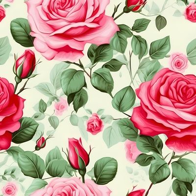 玫瑰花園的浪漫夢境 印花布 布花