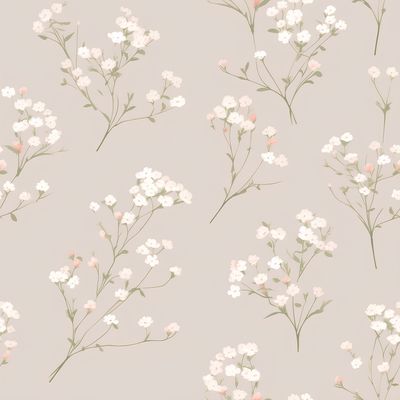 滿天星花田繪畫圖 印花布 布花