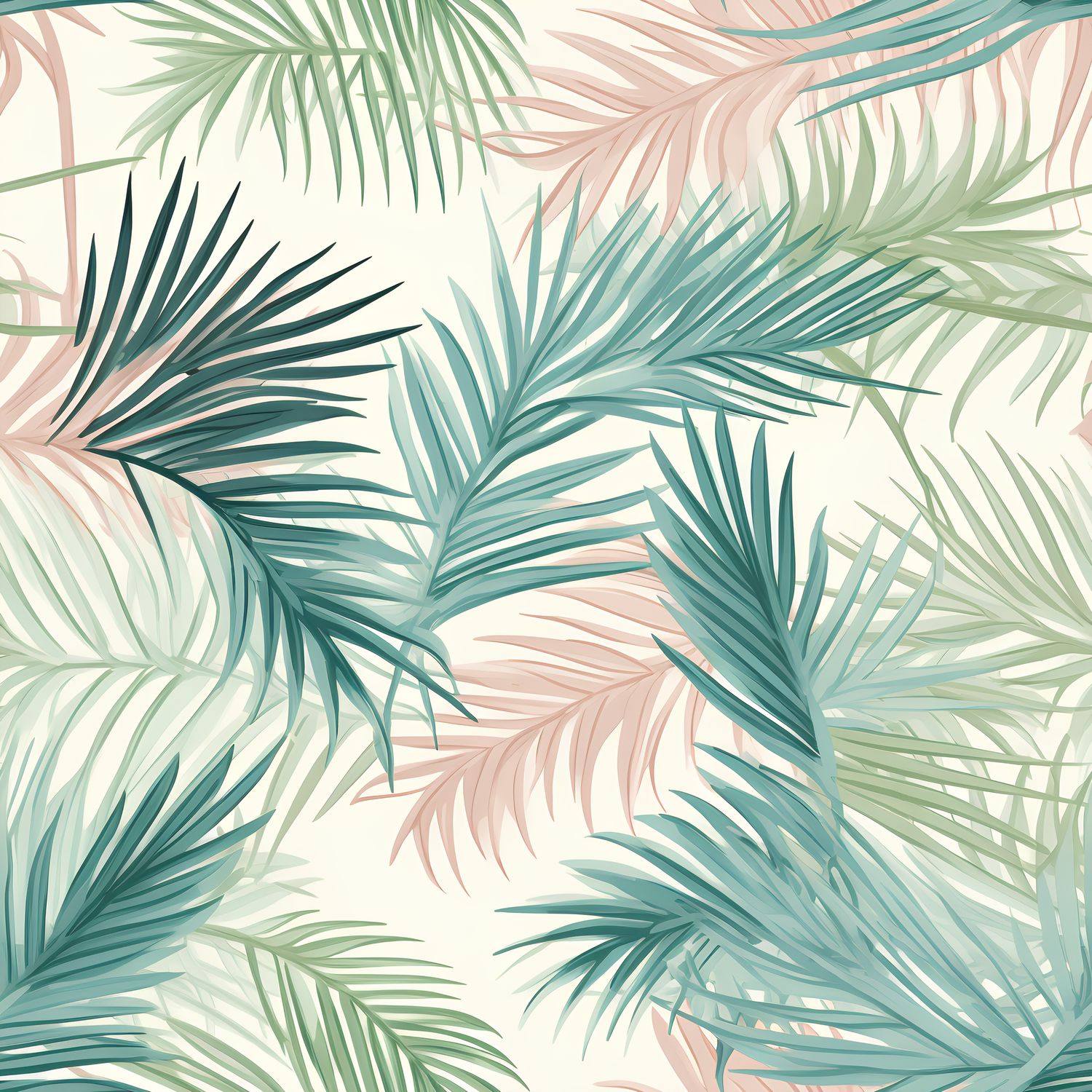 熱帶風情棕櫚葉圖案 印花布 布花