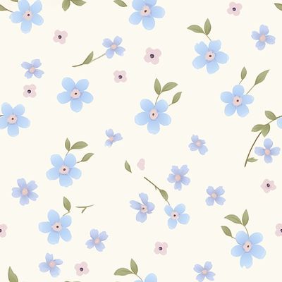 勿忘我花卉圖案設計 印花布 布花