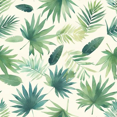 綠意盎然的熱帶葉片之舞 印花布 布花