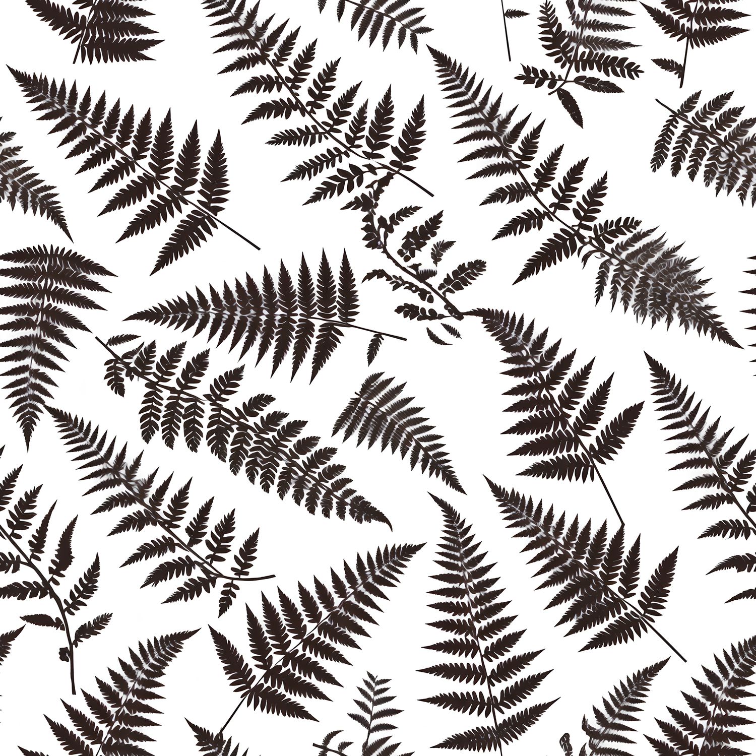 蕨類植物的自然藝術 印花布 布花