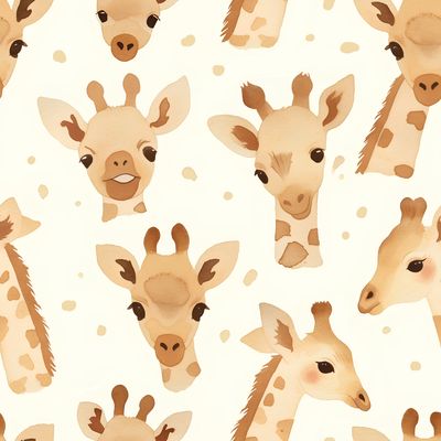 長頸鹿的快樂世界 印花布 布花