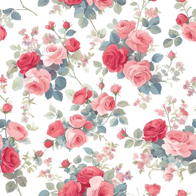 繁花薔薇的夢境 印花布 布花