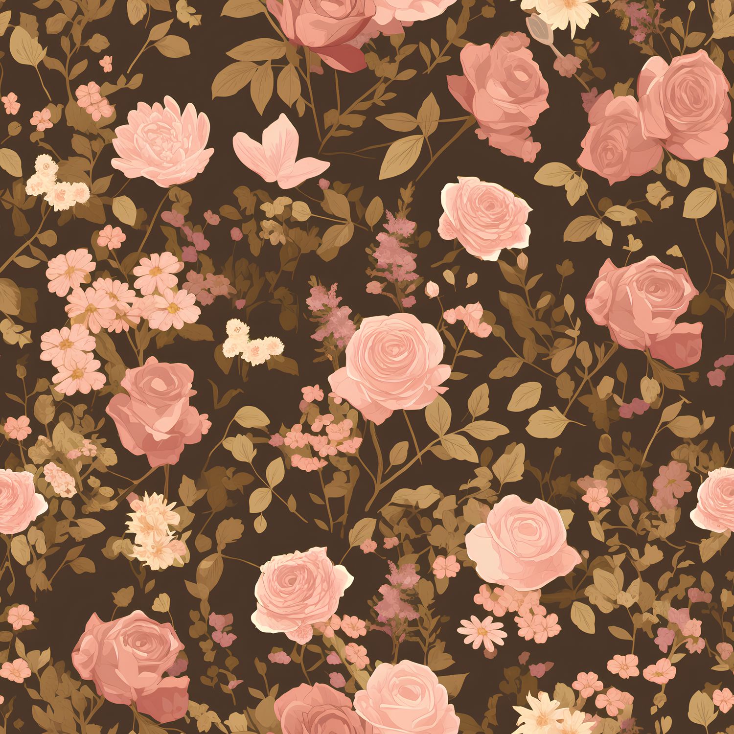 玫瑰花叢中的夢想 印花布 布花