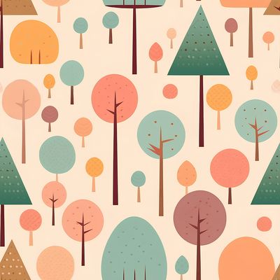 彩色溫暖的抽象森林畫 印花布 布花