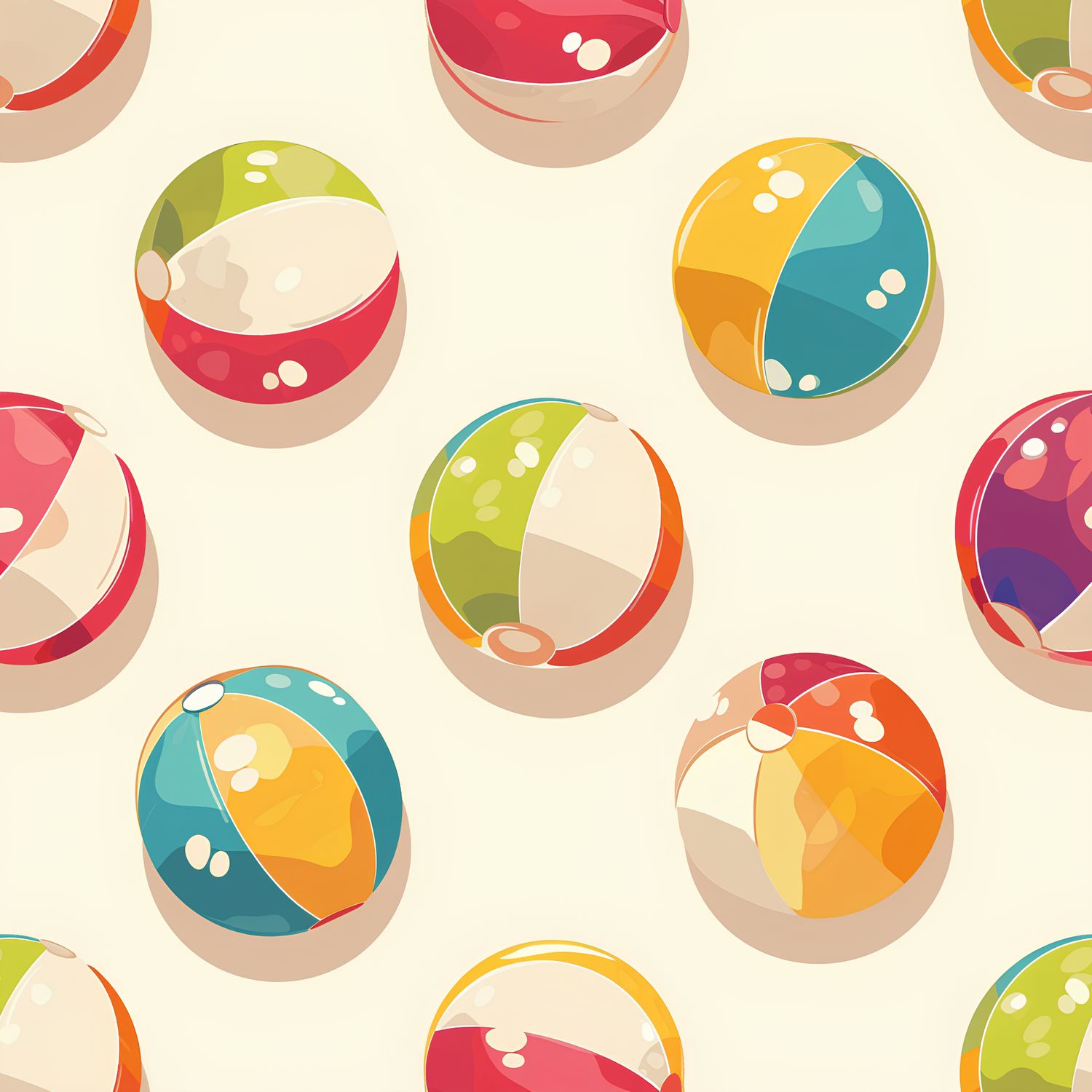 彩色風格不同樣式的沙灘球組合 印花布 布花