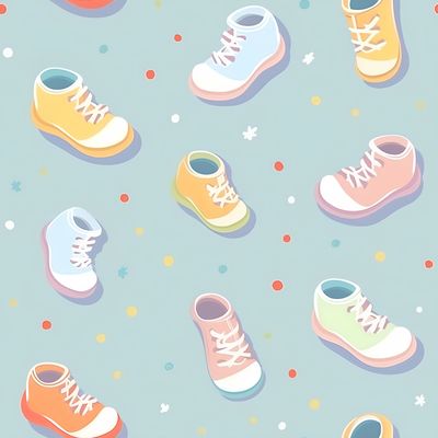 童趣鞋履繽紛繪 印花布 布花