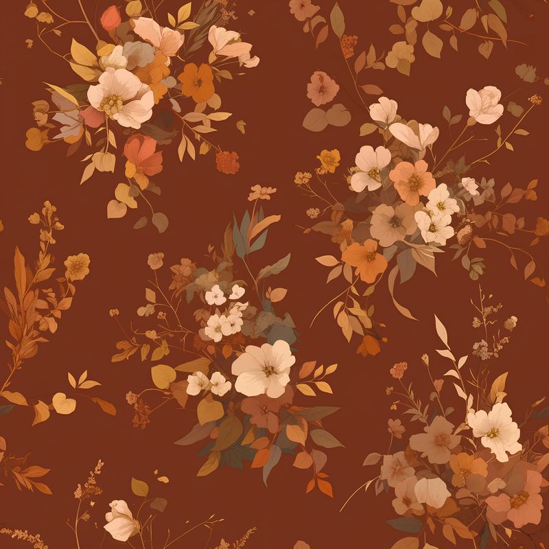 秋色花海 印花布 布花