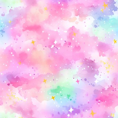 夢幻星空水彩畫 印花布 布花