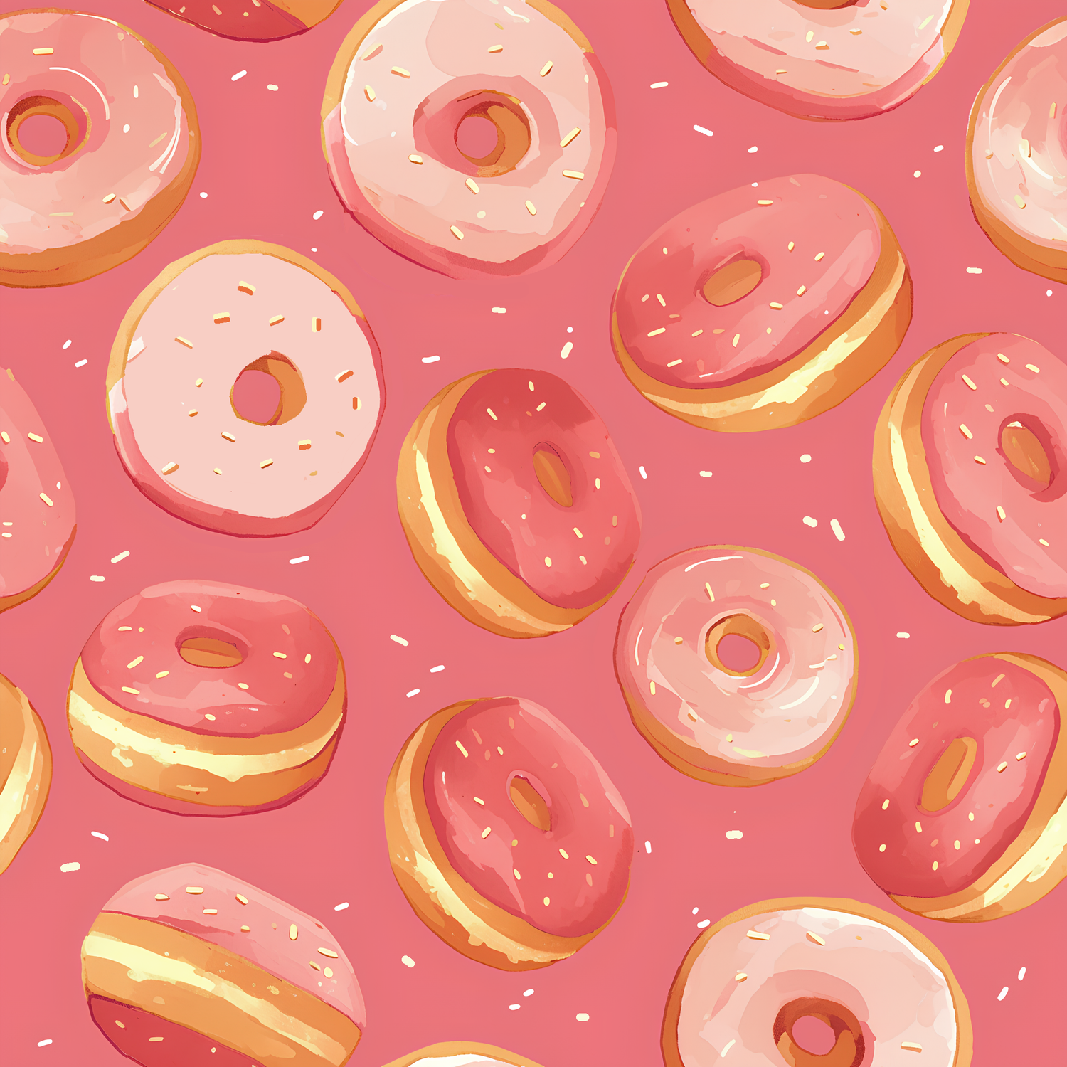 甜甜圈狂熱俏皮圖案 印花布 布花