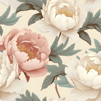 牡丹花平面設計 印花布 布花