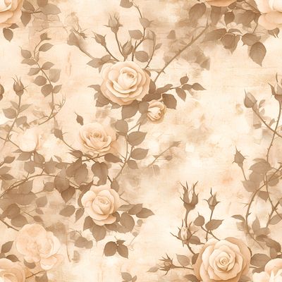 玫瑰藤蔓的和諧夢境 印花布 布花